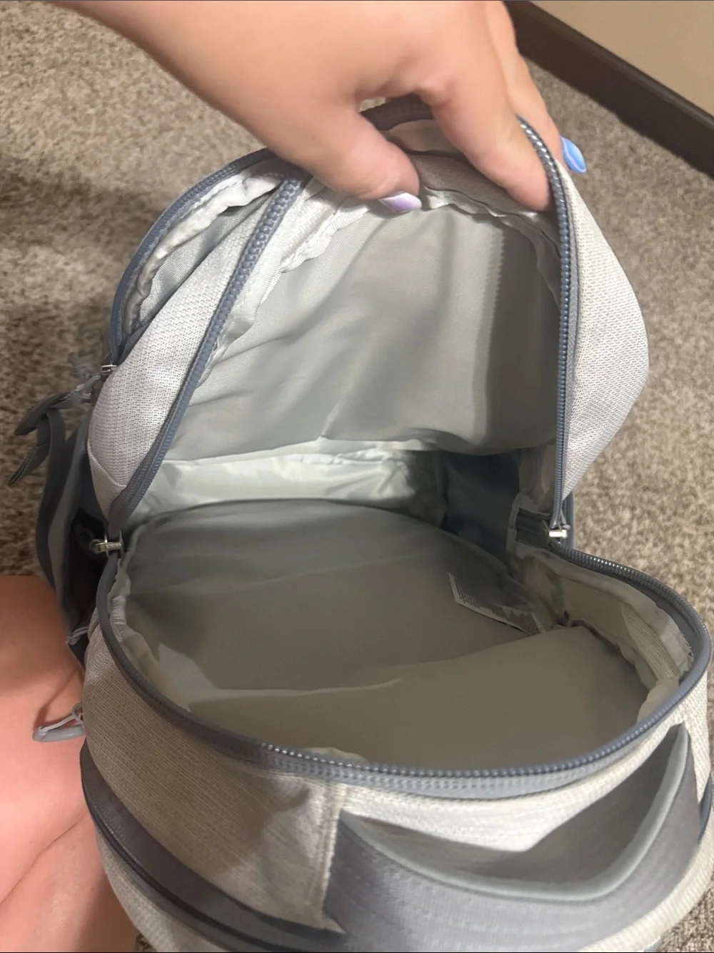 The North Face Light Gray and Gray Two-Tone Men's Backpack
